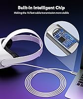 Vista 3 de 6AMGame Cable de enlace de 16 pies compatible con OculusMeta Quest 2 accesorios VR, cable de transferencia de datos de alta velocidad USB 3.0 cable