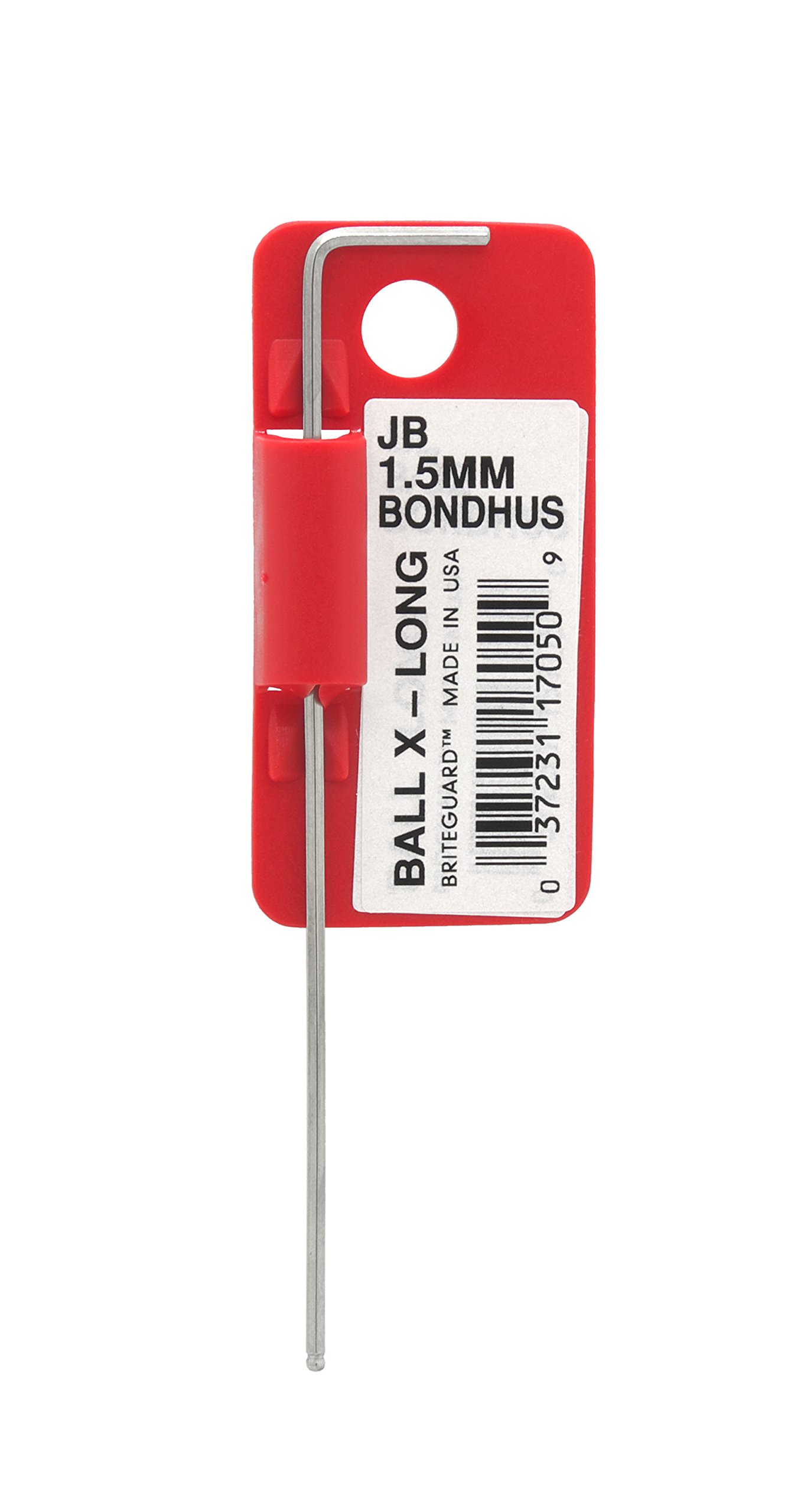 Bondhus 17050 Tagged y barcoded 1,5 mm con extremo de bola llave Allen de punta allen con Briteguard acabado, 90 mm