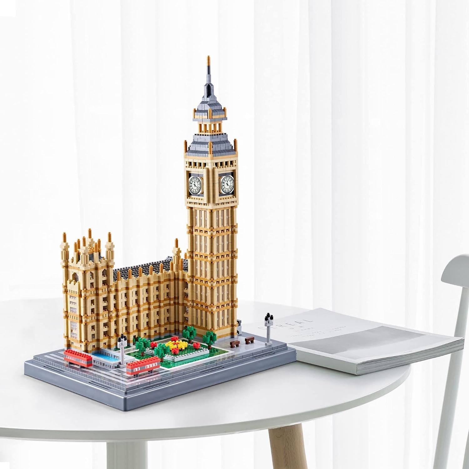 Big Ben - Bloques de construcción de bloques de construcción, 6473 bloques de sujeción modulares de la torre del reloj de Londres, juguete de construcción de micro ladrillos no compatible con grandes