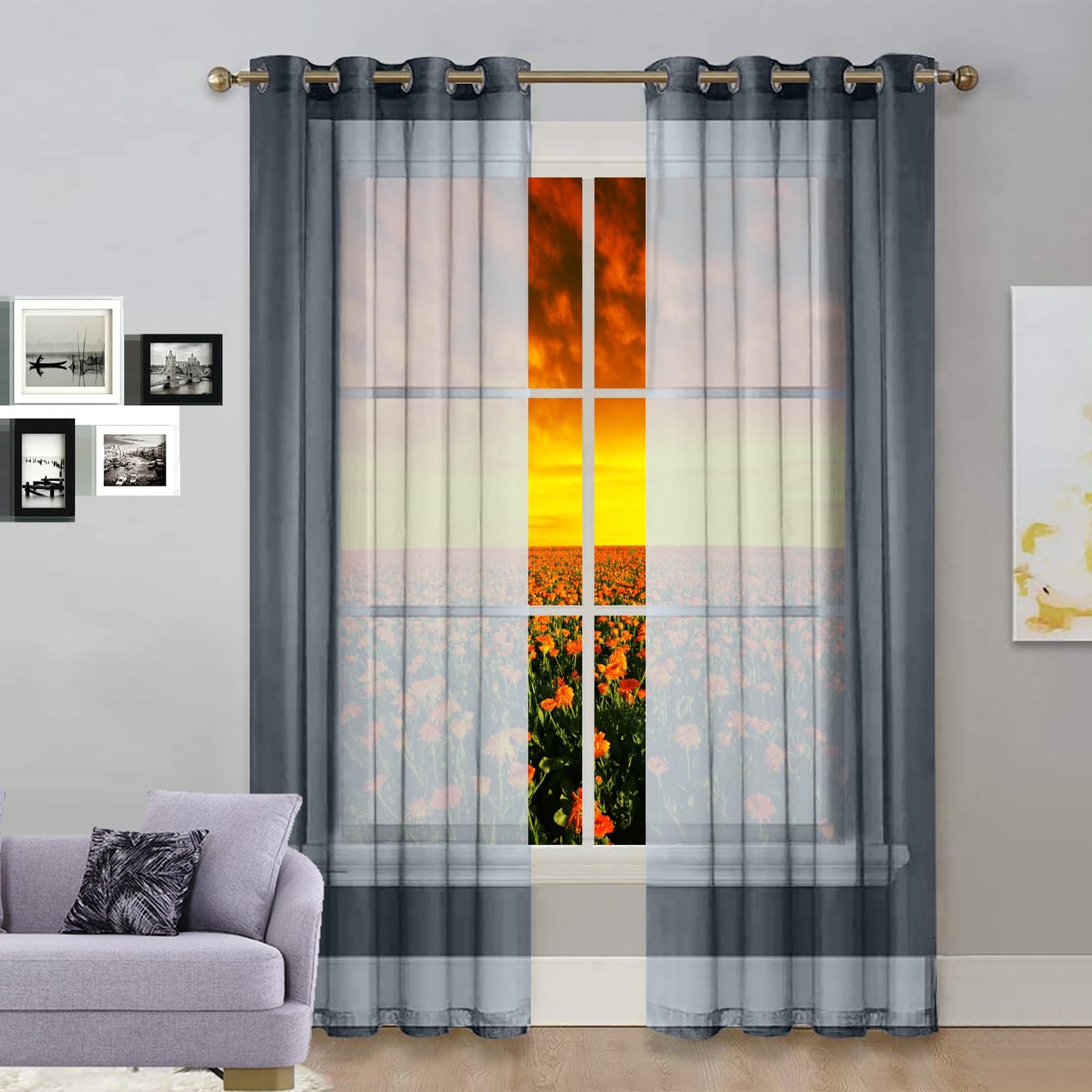 Rideaux de Porte Chenille Gris 100x140 cm Isolants et Opaques pour Chambre
