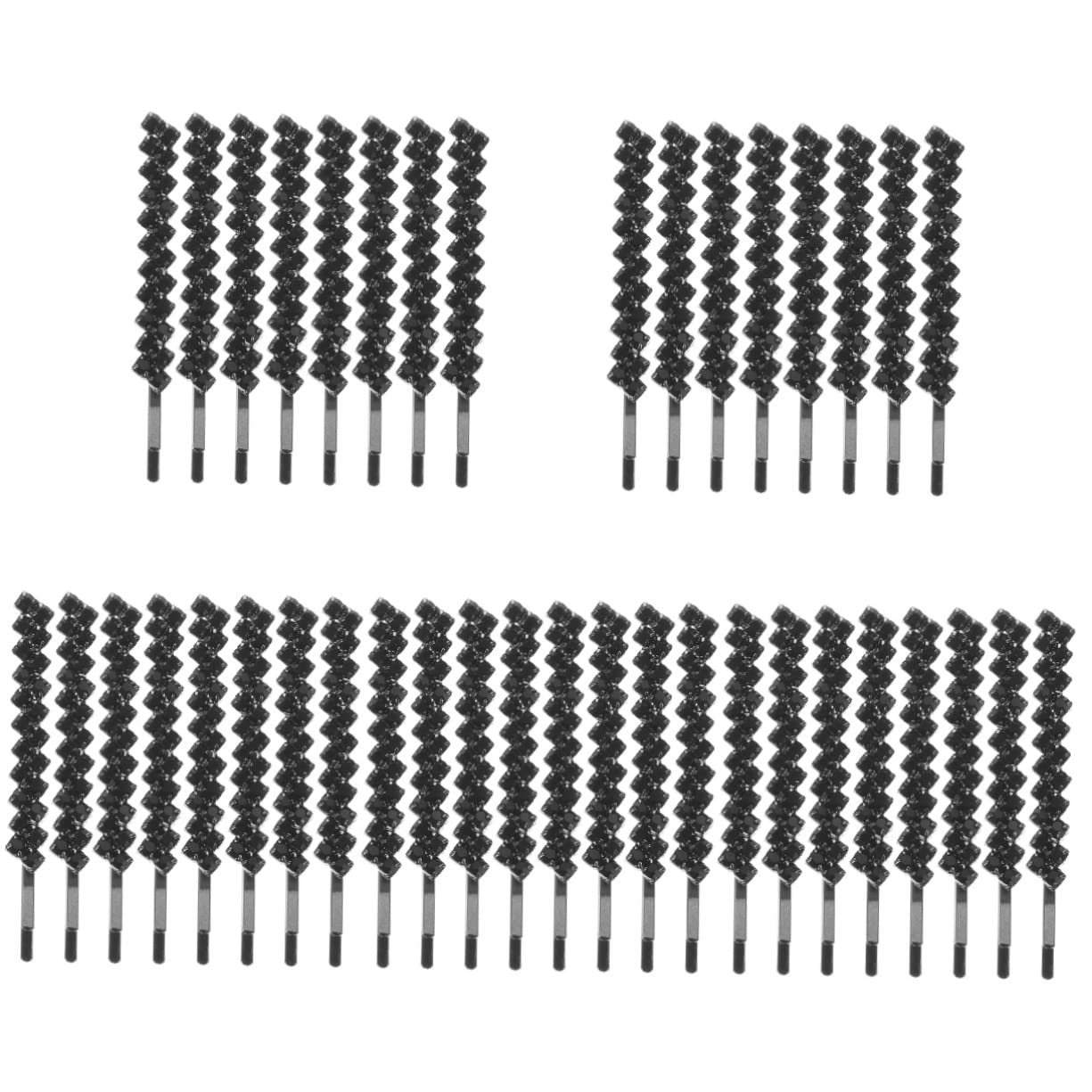 FOMIYES 5 Sets Seitliche Haarspangen Mit Strasssteinen Für Frauen Metall-haarspangen Schwarz Glitzernd Bobby 8 Stück * 5