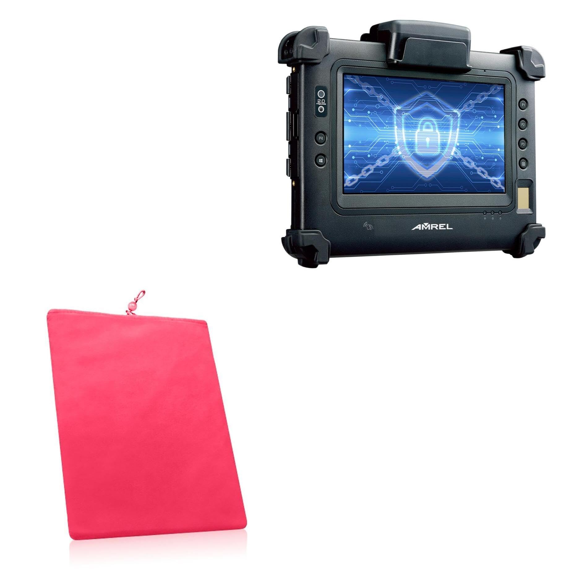 BoxWave Case Compatible with Amrel Bioptix PM3B - Velvet Pouch, Soft Velour Fabric Bag Sleeve with Drawstring - Cosmo Pink