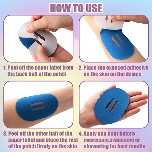 Miniatura 4 de Nuanchu 36 parches adhesivos compatibles con Dexcom G6, parche impermeable para ducha, parches adhesivos precortados con correa, cinta precortada a