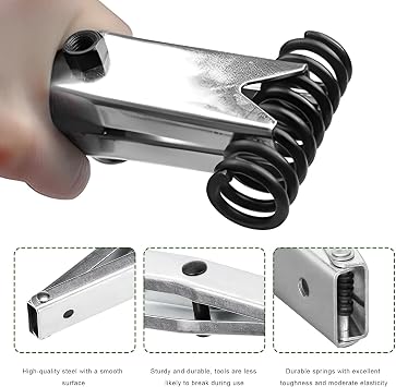 Door Spring Tool, W84603 Metal Car Door Spring Compressor Tool Compatible with 1/2 Inch Wrenches, Professional Auto Hinge Springs Replacment Tools for Safe Removal & Installation