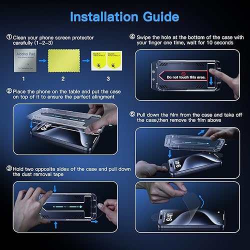 Vista 55 de Uyiton Protector de pantalla de privacidad para iPhone 13/13 Pro/14, vidrio irrompible, antiespía de 28° [cero burbujas], cobertura completa, Negro