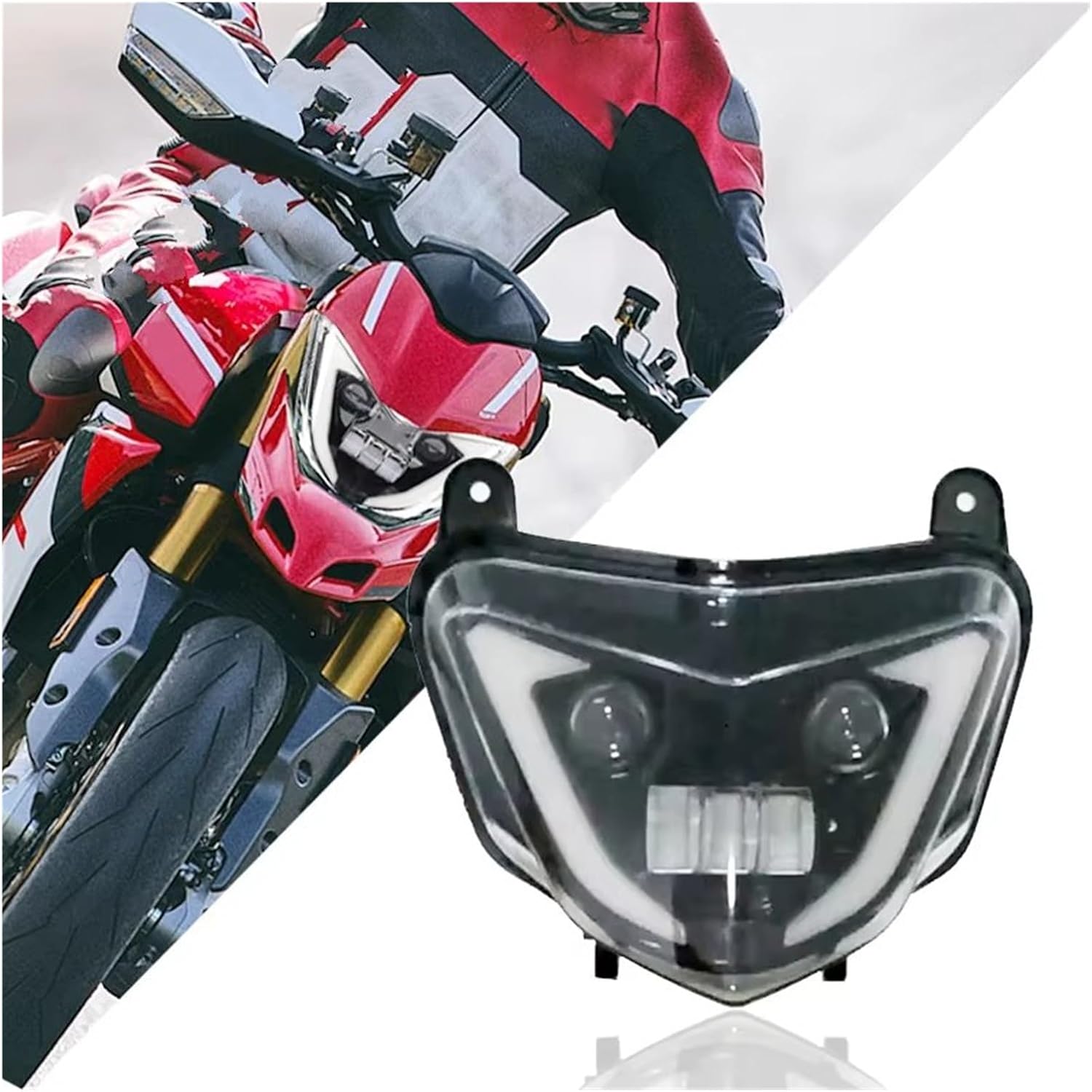 ボディ付ヘッドランプア センブリ ブラック LED ヘッドライト黄色