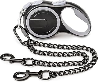 Fiyade Einziehbare Hundeleine für große mittelgroße kleine Hunde, Doppelte Einziehbare Leinen für Hunde 2 Metall Doppelte Hundeleine, Ausziehbare Hundeleine 5 m + Hundekette Führen 70 cm-L