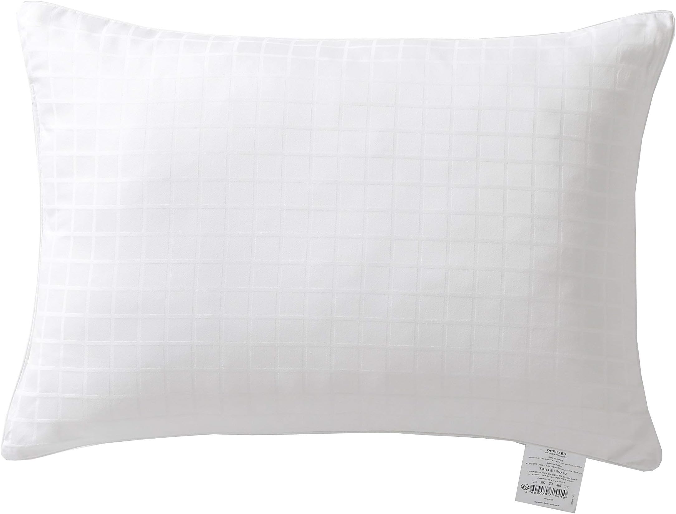 Synthetic Pillow Fjord, Cotton, white, 50x70 cm