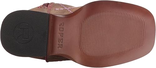 Miniatura 4 de ROPER Botas casuales de punta cuadrada con bordado a cuadros de corte cruzado para niños pequeños a media pantorrilla - azul, marrón