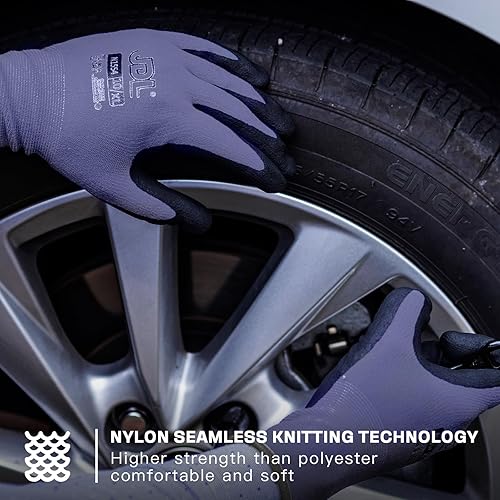 Miniatura 8 de JDL Work Gloves with Micro Foam Nitrile Coated, Touch Screen Compatible,US Patent Seamless Knit Nylon Safety Gloves
