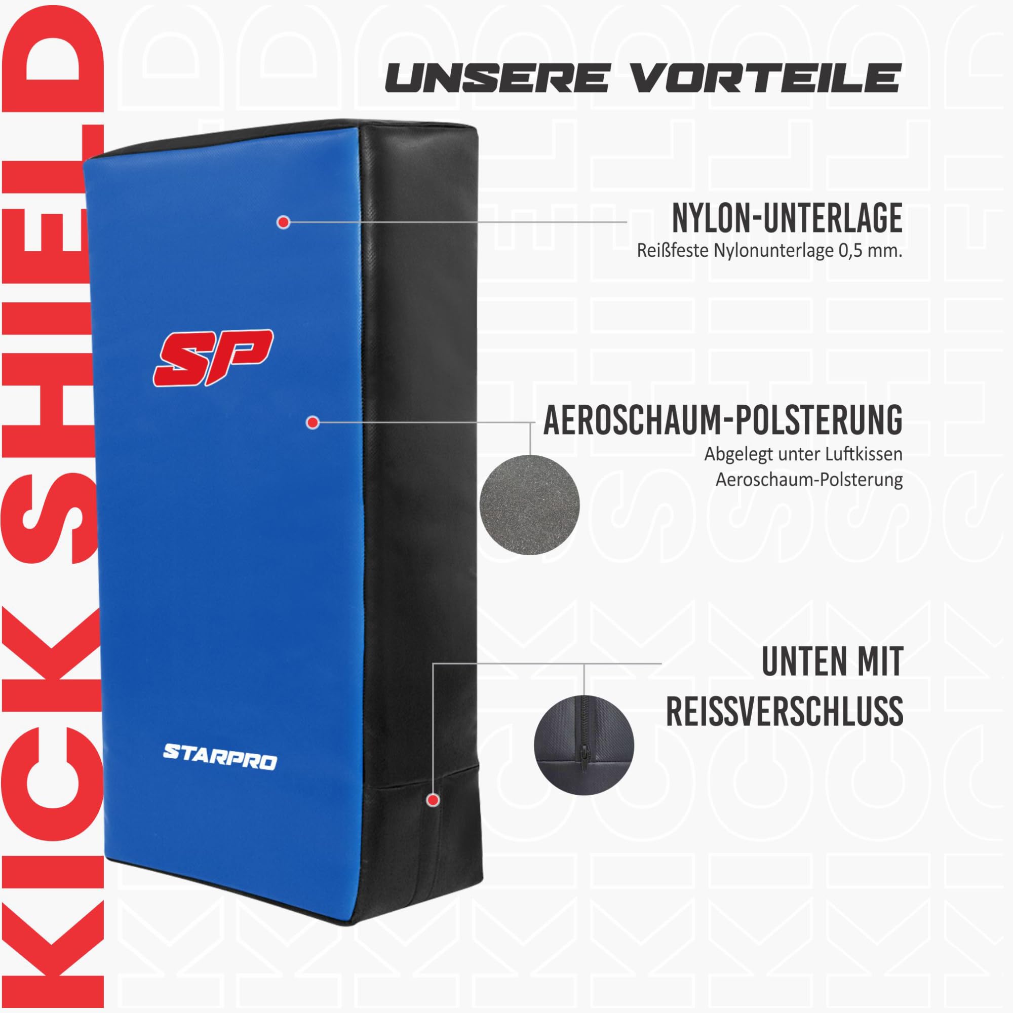 Starpro Robustes Premium Schlagpolster für Harte Tritte & Schläge - Schlagpolster Kampfsport, Schlagkissen Groß, Kickbox Schlagpolster, Schlagschild