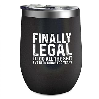 HSIAHOU Finally Legal To Do All The Shit I've Been Doing For Years Stainless Steel Tumbler 13 oz Glitter Gift For Men