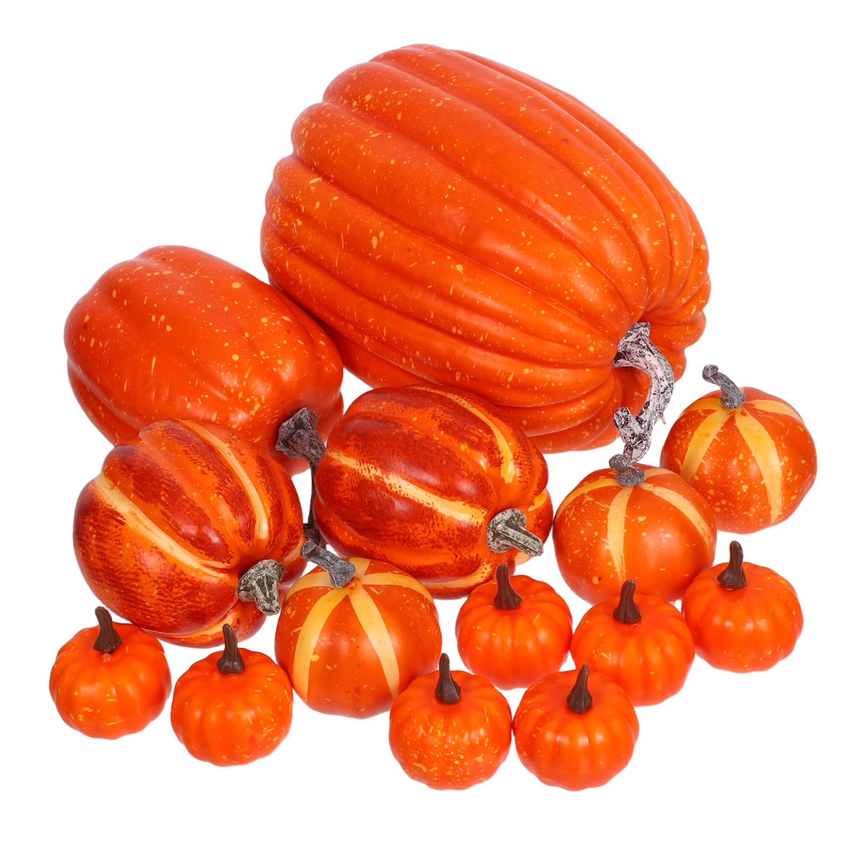 Alipis 14 Piezas Calabaza De Espuma De Simulación Calabazas De Cosecha Falsa Suministros para Fiestas De Cosechar Naranja
