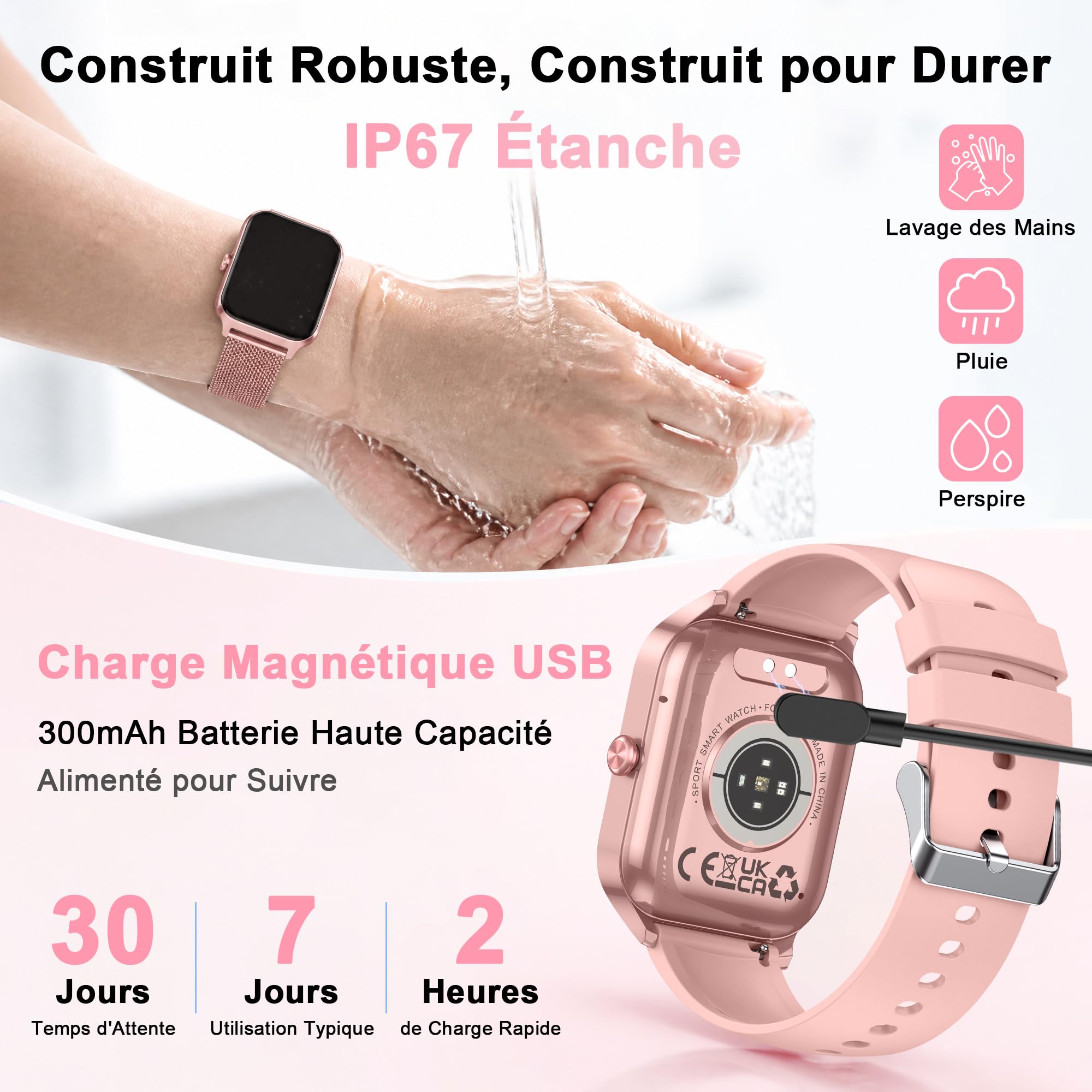 LODIMEKE Montre Connectée Tension Artérielle pour Samsung Apple Xiaomi Phone, 1.85" Smartwatch Homme Femme avec Appel Bluetooth, Fréquence Cardiaque, Stress, Sommeil, Podomètre, 100+ Sports, Cadeau