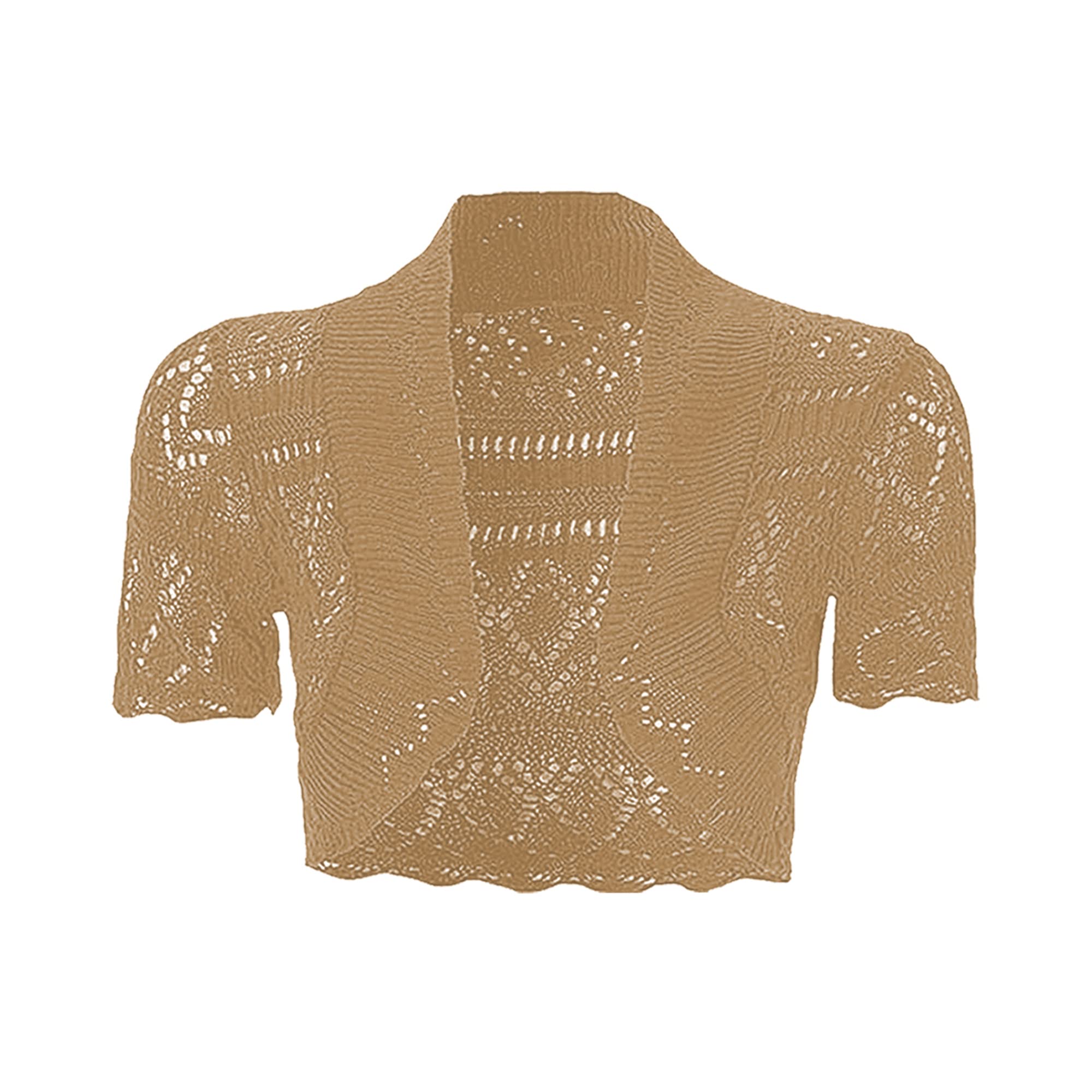 Gal Moda | Little Girl Short Sleeve Cardigan Shrugs in Knitted Pointelle | Cardigan Sweater Elegant Shrugs for Kids