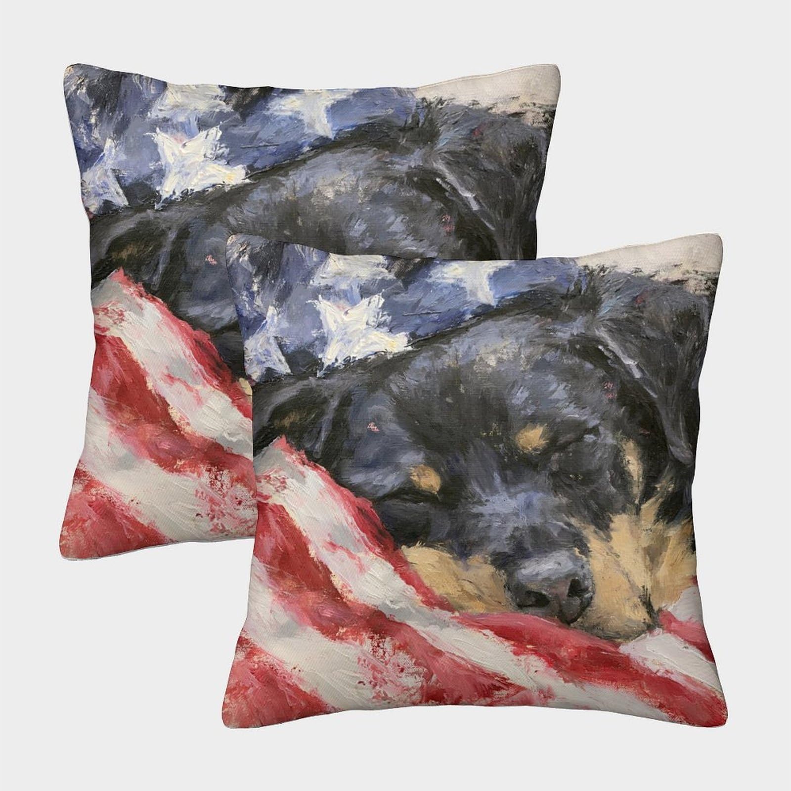 HWEICOIN 3D Printed Rottweiler Square Pillowcases Dinosaurs Square Throw Pillow Decorative Super Soft Pack of 2 for Patio,Couch, Tent, Balcony And Sofa 45x45cm