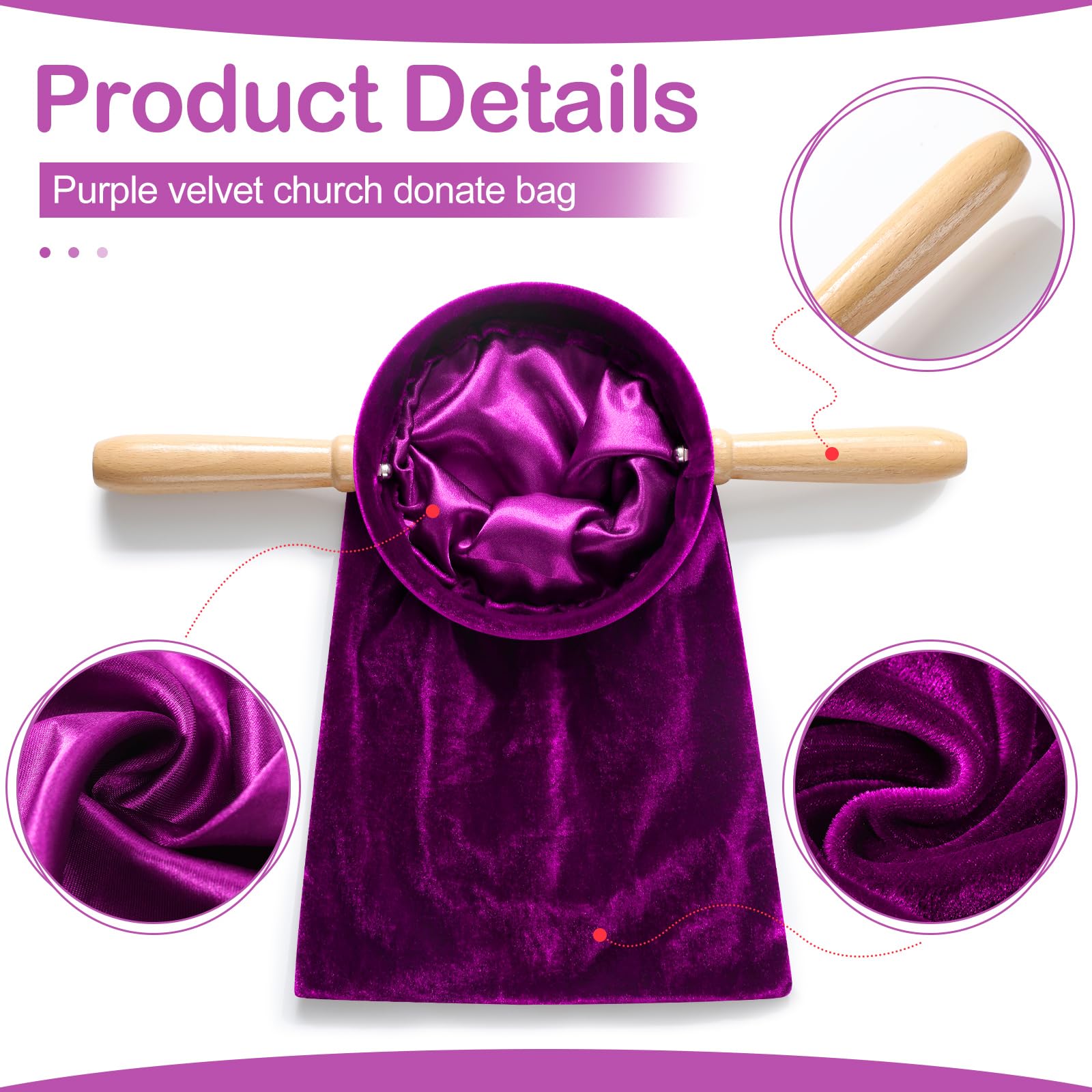 Large Brass-Plated Offering Pot With Purple Velvet Bag - Stackable, 7.75” H X 10” Dia