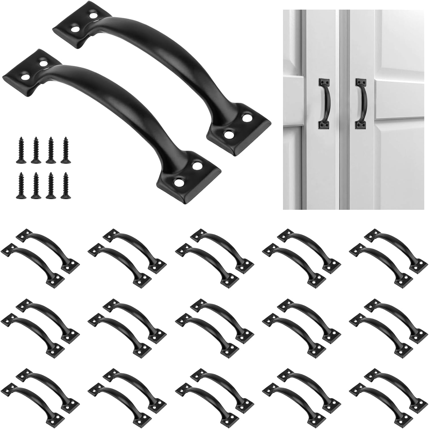 Amazon.com: PINGEUI 30 Pack Gate Handle, 6 Inch Black Door Handle Cast ...