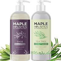 Vista 12 de Champú y acondicionador para cabello graso y cuero cabelludo, sin sulfatos ni parabenos, juego de champú y acondicionador para el cuidado