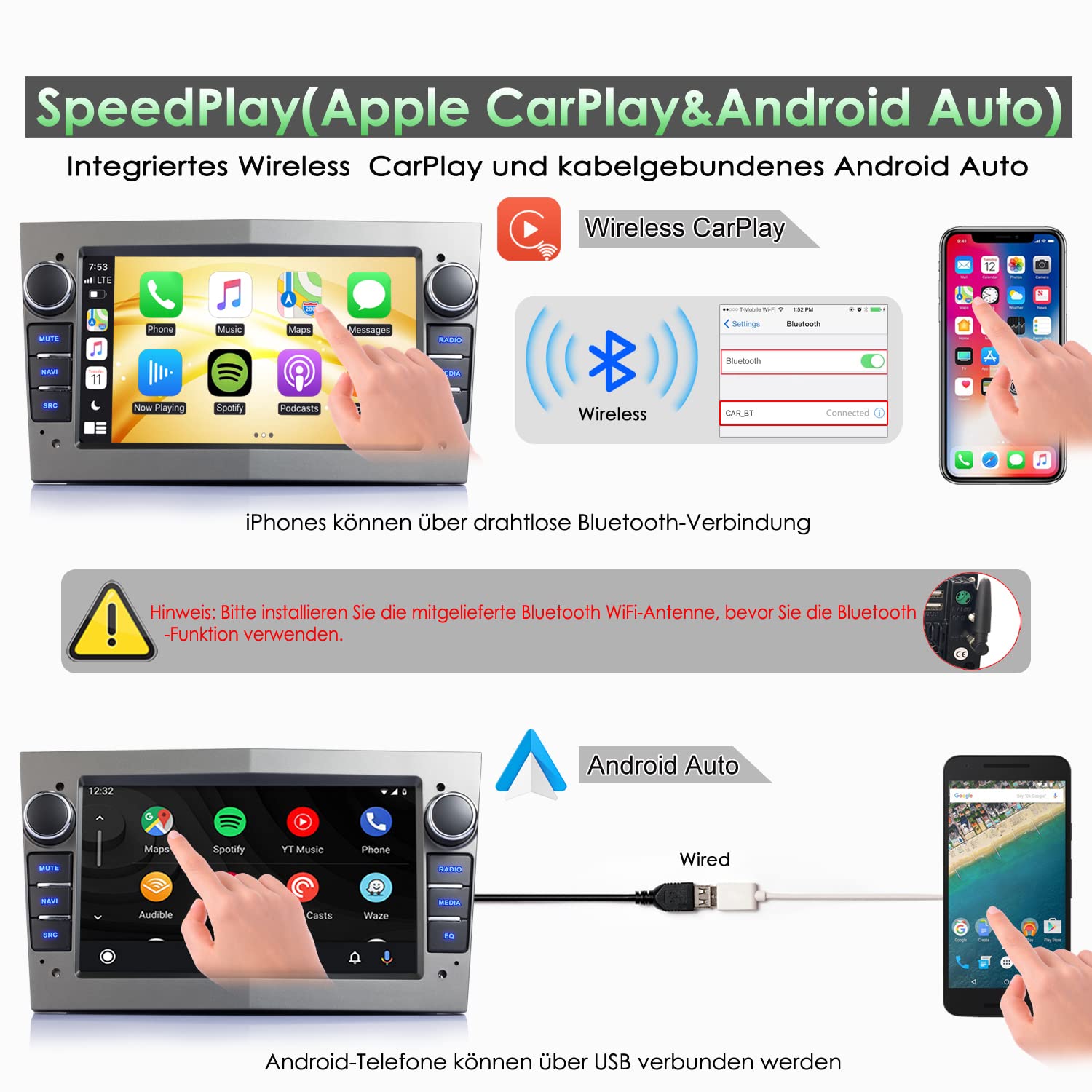 Android Autoradio DAB,Carplay, 7 Zoll Eadio Bluetooth Für Opel Astra,Corsa, Vectra,Zafira,Antara,Meriva,Vivaro,Combo,FM Radio,GPS,USB, Rückfahrkamera,WiFi,Lenkradsteuerung,7 Farbe Beleuchtung