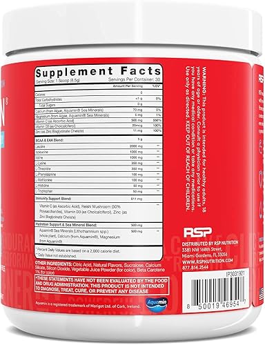 Miniatura 7 de RSP NUTRITION AminoLean Energía preentrenamiento (sandía 30 porciones) con recuperación AminoLean después del entrenamiento Boost (Tropical Island