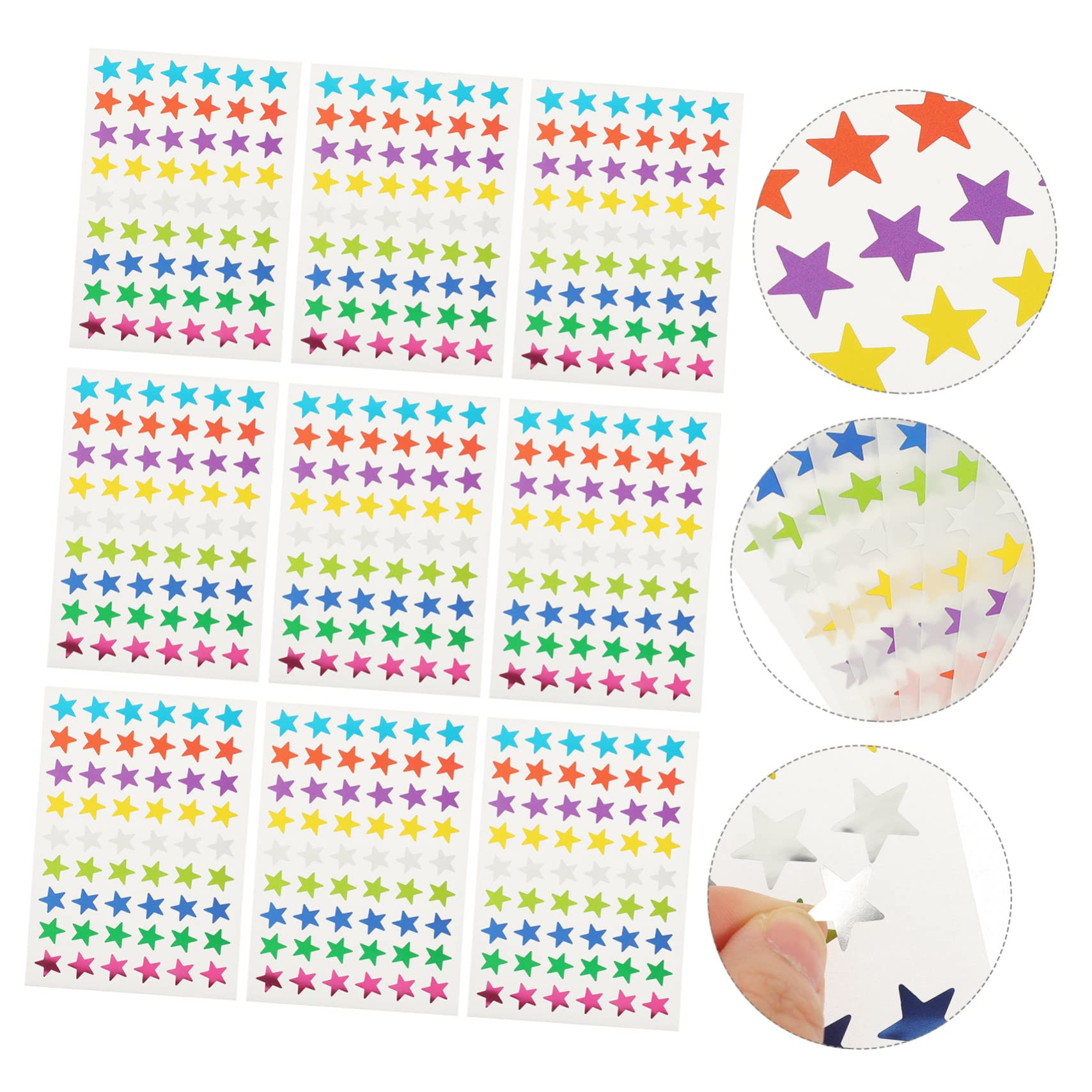 NUOBESTY 250hojas Pegatinas Autoadhesivas De Estrellas Para Scrapbooking De Stickers Coloridos Para Decoración De y Álbumes Para Manualidades y Proyectos