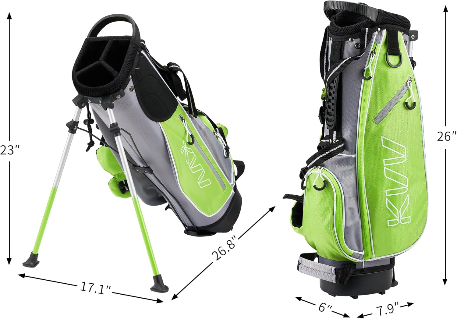 KVV Junior Golf Stand Bag, Lightweight Golf Stand Bag for Children Kids Ages 4-6/7-9/10-12