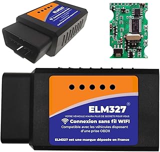 Elm327 OBDII WiFi + Srvice Francais 7/7J - LIT ET EFFACE Les Codes ERREURS Instantané, Valise de Diagnostic Tous VÉHICULES - Android et iPhone - Vendeur Francais avec Support 7/7J 2025