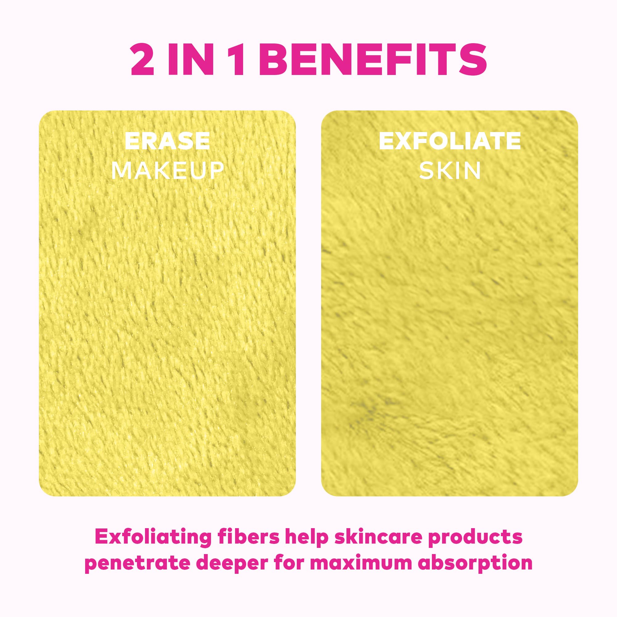Il set originale MakeUp Eraser per 7 giorni, cancella tutto il trucco con solo acqua, tra cui mascara impermeabile, eyeliner, fondotinta, rossetto, crema solare e altro ancora! Limoncello, 7 ct.