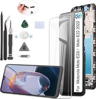 RongZy Kompatibel mit Motorola Moto E22i / Moto E22 2022 Ersatz Bildschirm LCD Display und Touchscreen-Digitizer mit Werkzeugen (Schwarz Mit Rahmen)