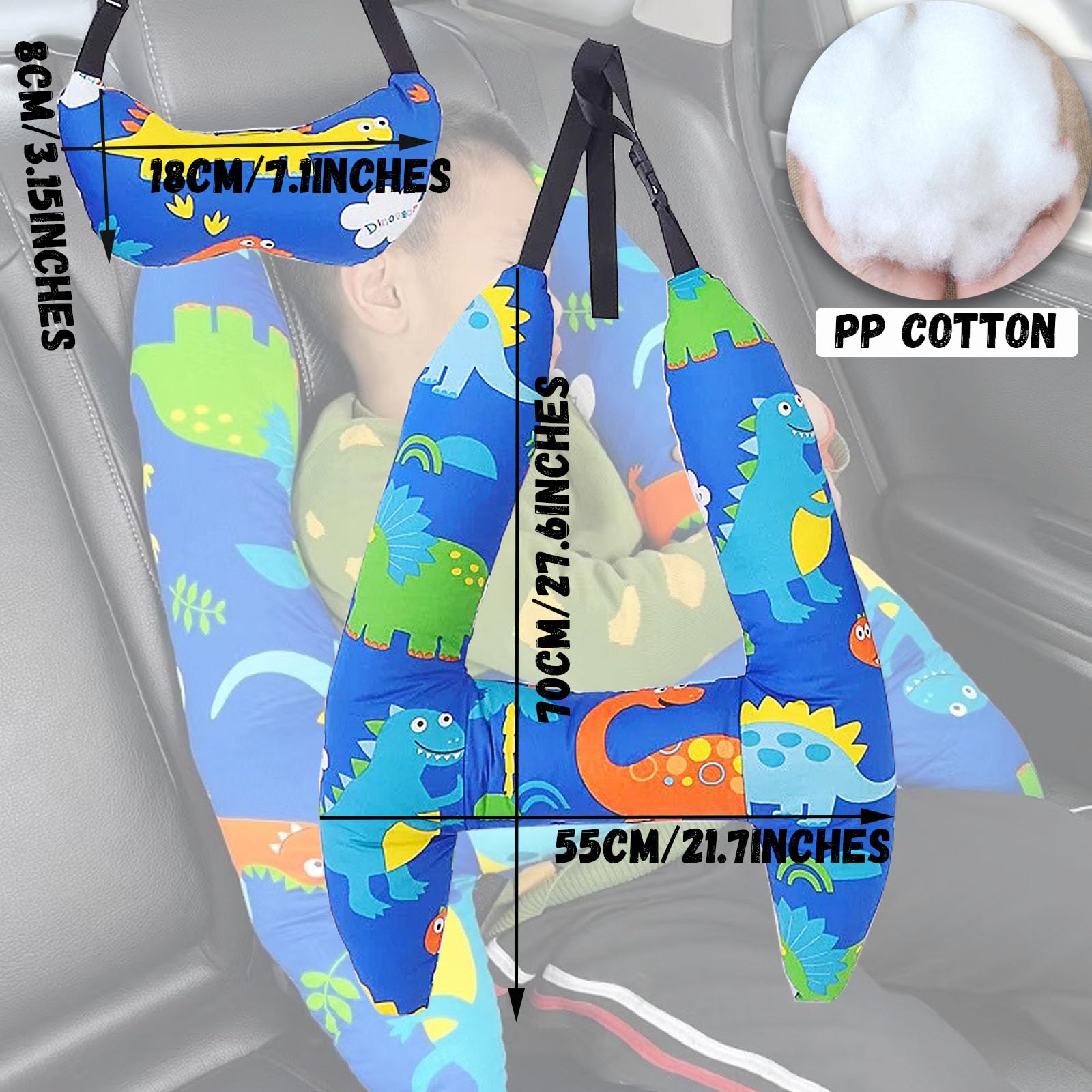 Coussin Poussette Voyage Oreiller Cervical Enfant - 100% Coton - Pour Poussette Et Voiture Oreiller Repose Cou Enfant