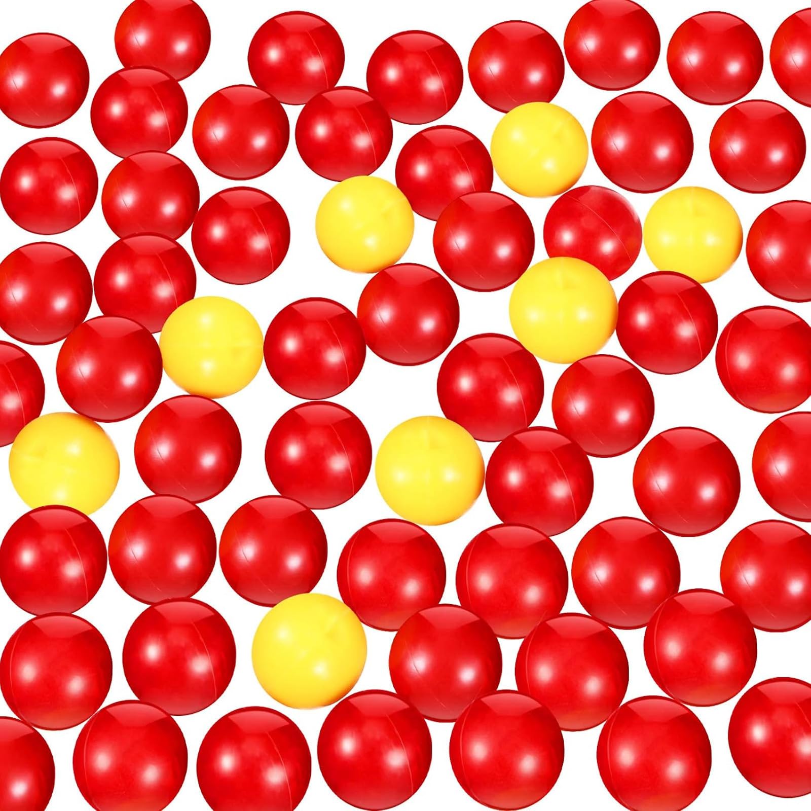 Gejoy 84 Pieces Game Replacement Balls 4 Sets Game Replacement Marbles Compatible with Hungry Hungry Hippos, 76 Red and 8 Yellow Balls