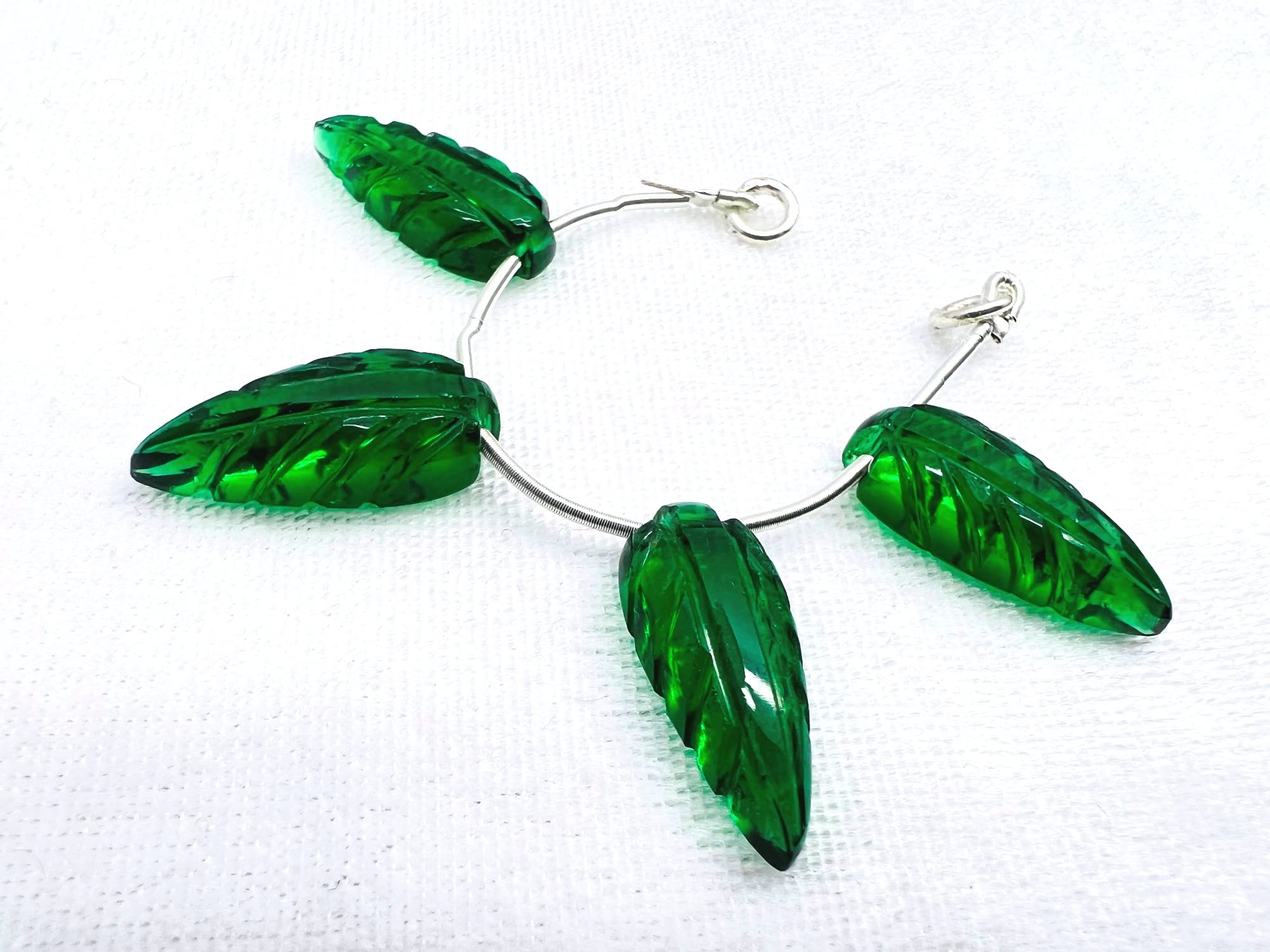 Kabir Crafts 1 Strand Chrome Diopside 4 Pcs Beads Size 19x8mm Leaf Shape Cut Smooth Beads for Jewellery Making, Beading & Craft Pink