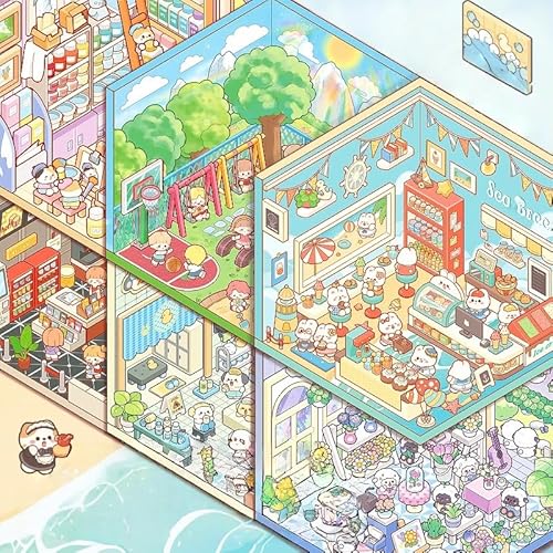 Adesivi 3D fai da te, 20 set di adesivi 3D, scene fai da te, 3D, scene, libri per bambini, adolescenti, ragazze, fai il tuo adesivo terapia per adulti per alleviare lo stress