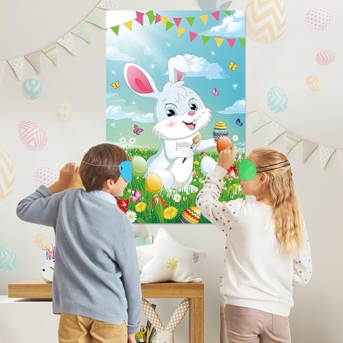Miniatura 4 de Pin The Tail on The Bunny Juegos de Pascua para niños, juegos de fiesta de Pascua, fiesta de cumpleaños, suministros de decoración de fiesta de