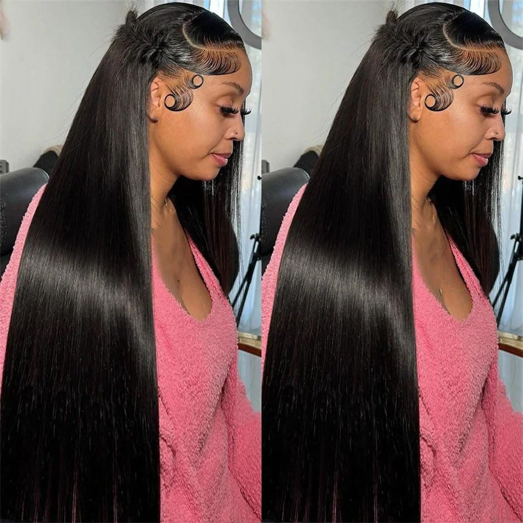 Women's Brazilian Straight Human Hair Wig 13X4 HD Lace Front 13X6 Transparent Lace Frontal 200% Density Pre-Plucked With Baby Hair