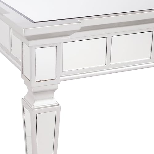 Miniatura 6 de SEI Furniture Glenview Glam - Mesa auxiliar cuadrada con espejo, color plateado mate