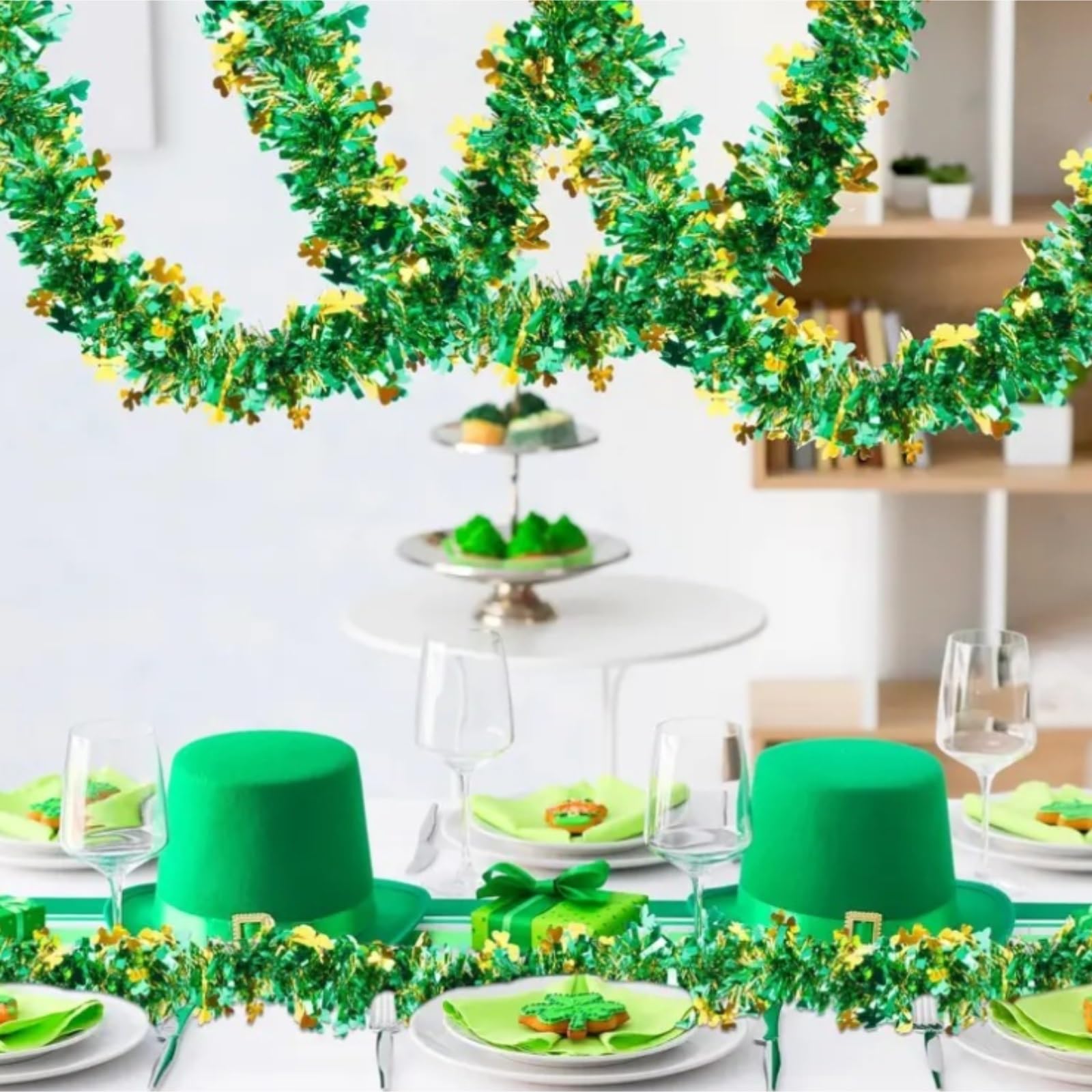Deko Für Innen Außen Weihnachtslametta, 3-teiliges Hänge-Dekorationsset for Kränze, Hochzeits- Und Partyzubehör Balkon Treppengeländer