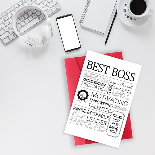 Miniatura 4 de Tarjeta de regalo del día del jefe nacional para mujeres y hombres, tarjeta del mejor jefe del grupo, tarjeta única del día del jefe de nosotros, él