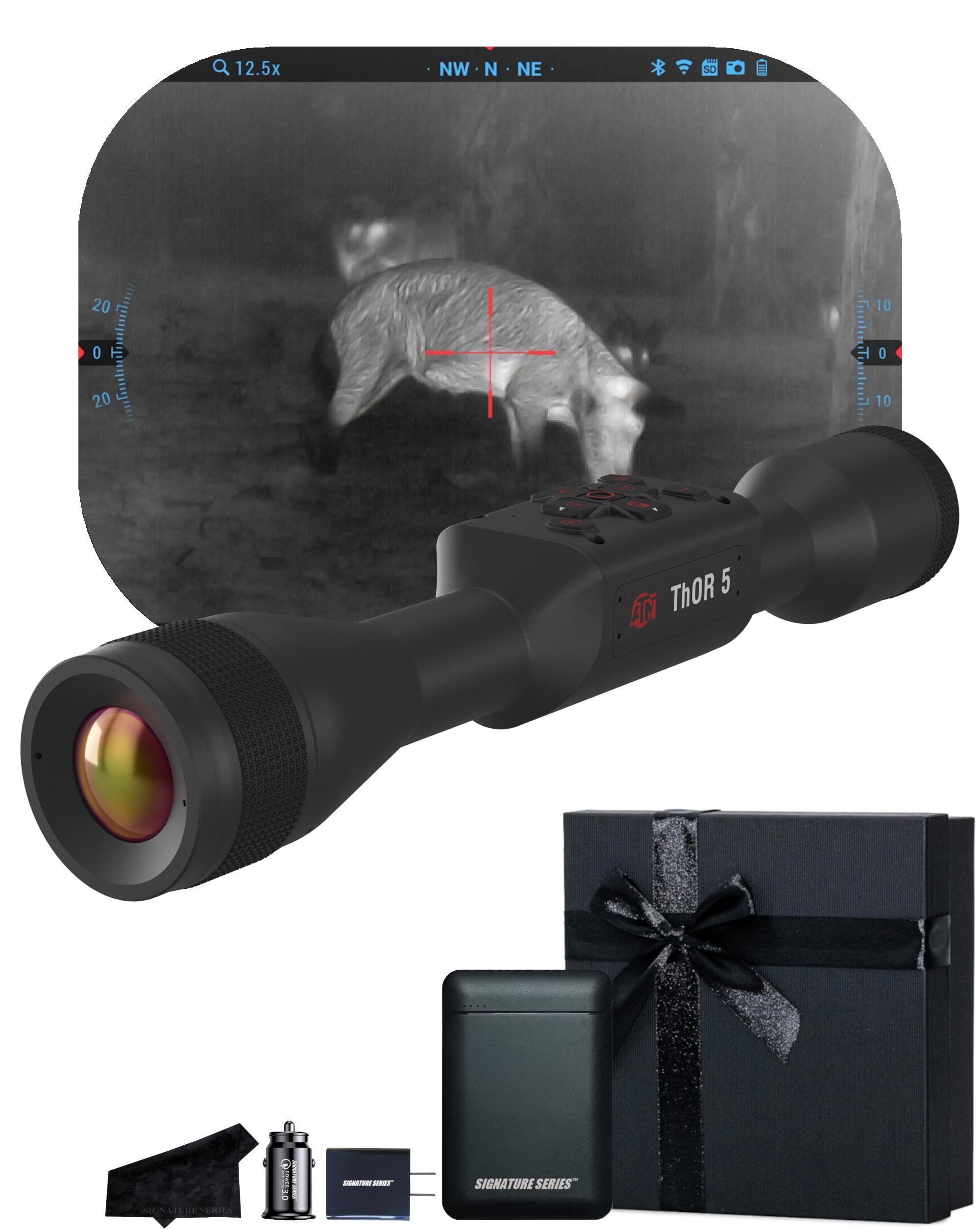 ATN Thor 5 640 Smart HD Thermal Scope with 640x480, 12 Micron Sensor | Magnification, Full HD Video Recording, Smooth Zoom | Exclusive Signature Series Kit