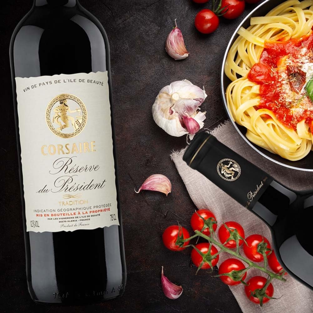 Corsaire Réserve du President Rouge, trocken, sortenreines Weinpaket + VINOX Winecards (6x0,75l)