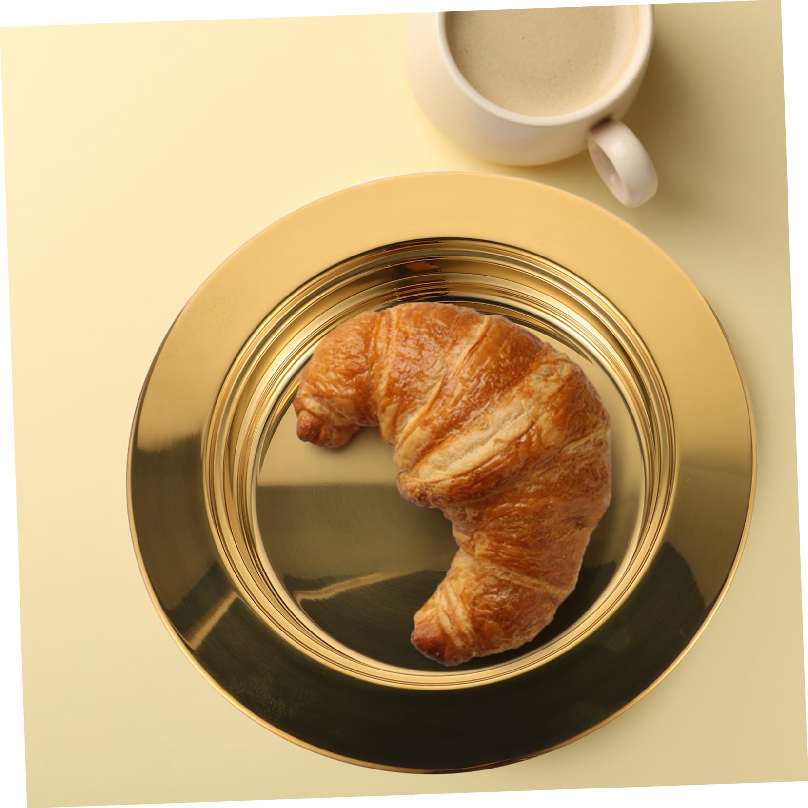 Cabilock Bandeja De Comunión Metálica Dorada Plato Portátil para Comunión De Acero Inoxidable Bandeja Decorativa para Servicios Religiosos Interiores y Exteriores para Celebraciones Iglesia