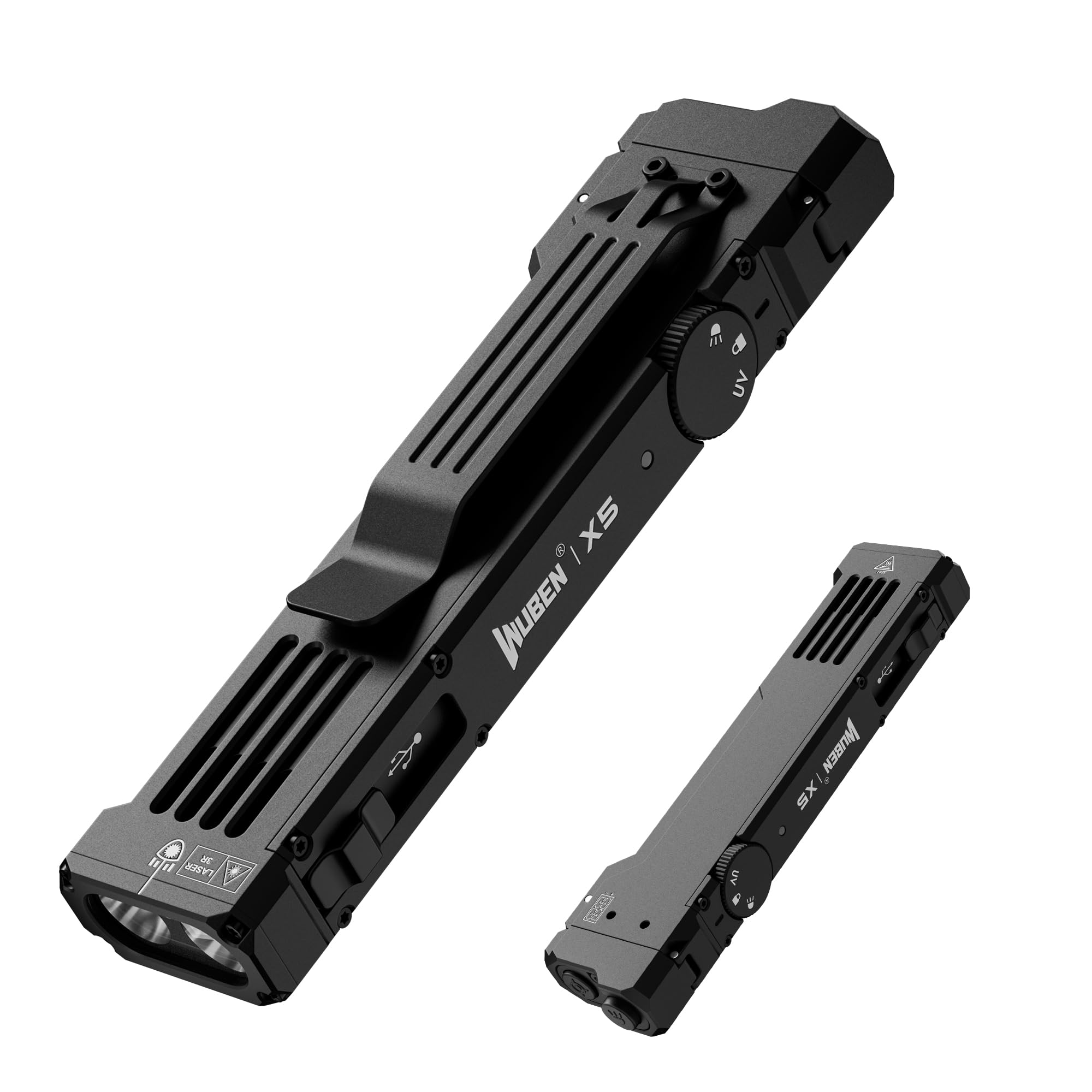 Wuben Black X5 Torch Rechargeable 1300 Lumens Led Flashlight