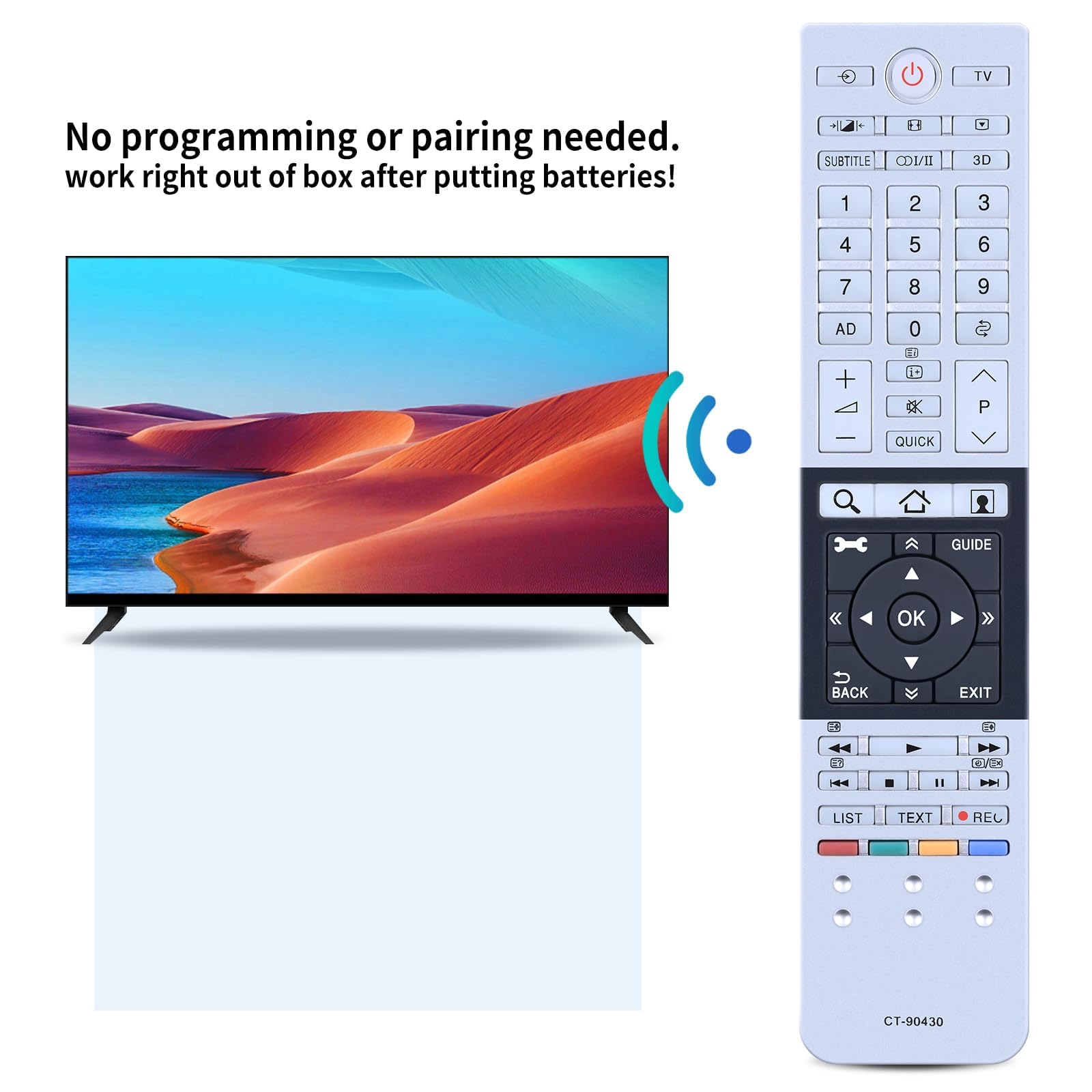 Télécommande D'origine Toshiba CT-90429 Pour Téléviseur - Occasion Avec Garantie 6 Mois