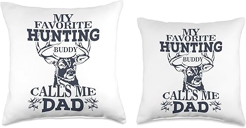 Miniatura 3 de Hunting Themed Tees Cool Tees-My Favorite Hunting Buddy Calls Me Dad - Almohada de camiseta, 16 x 16 pulgadas, multicolor