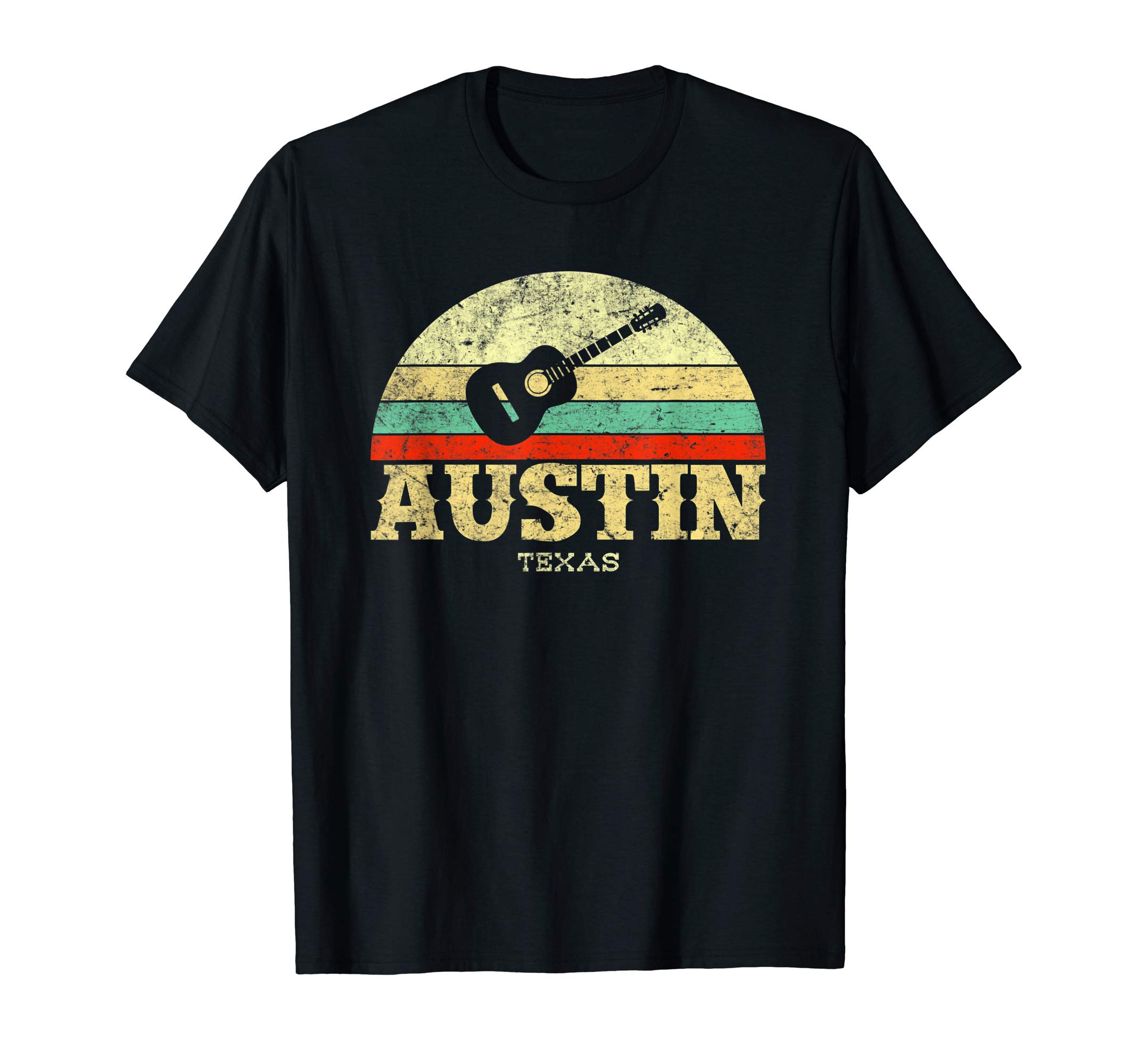 Retro Austin Texas Guitar Shirt Vintage Lone Star State Tee T-ShirtOEKO-TEX STANDARD 100