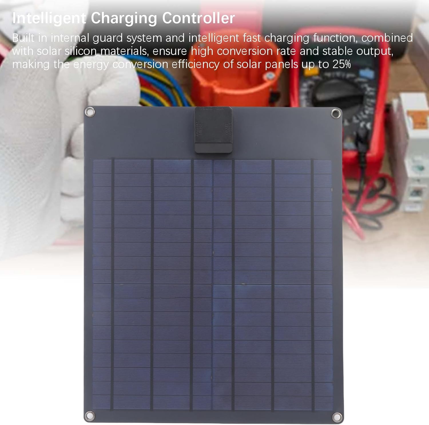 Eujgoov 35W Solar Car Charger Battery Maintainer, Solar Panel Kit with Battery Controller Upgrade Charge Controller for Car RV Boat Motorcycle