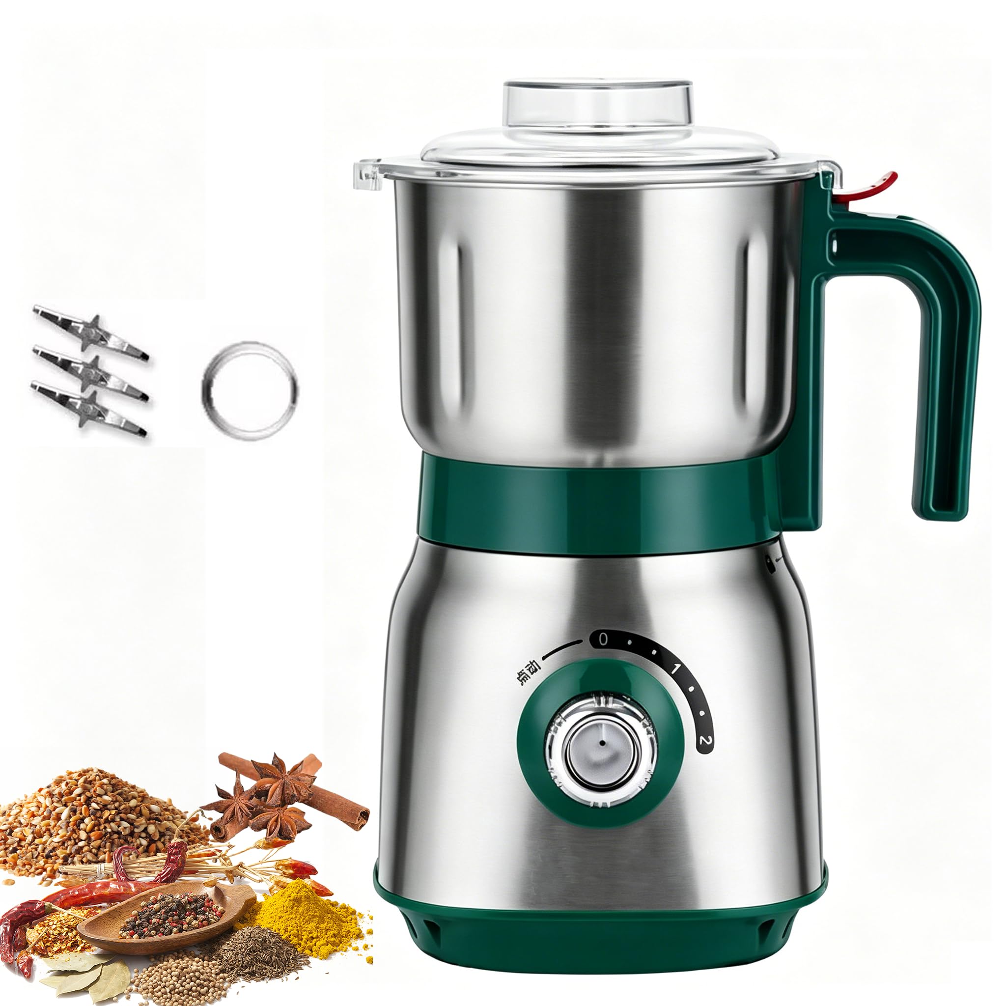 Molinillo De Cocina Versátil De 500 W, 600 Ml, Con 3 Cuchillas Extraíbles De Acero Inoxidable, Para Uso En Seco Y Húmedo. También Disponible Para Moler Especias, Café, Legumbres Y Granos.