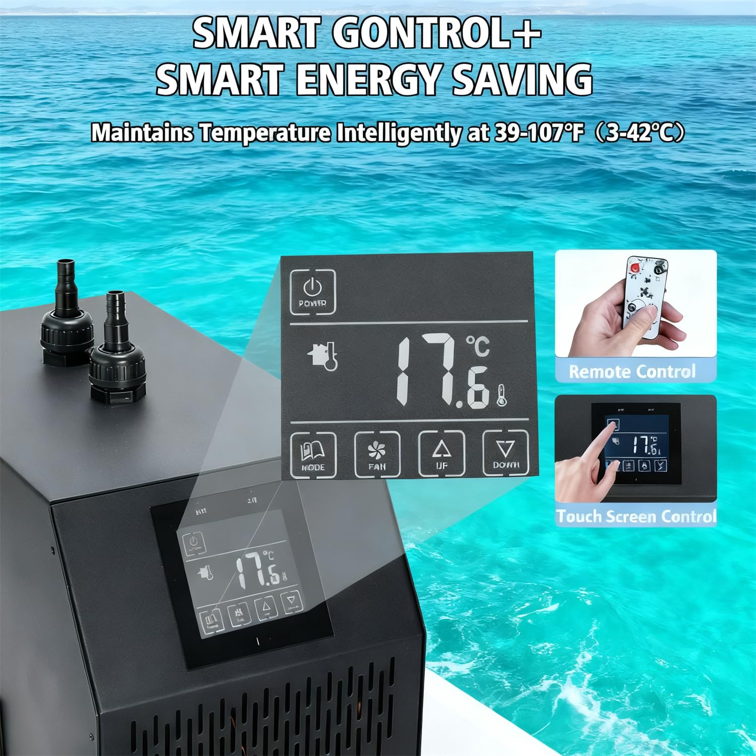 Enfriador Inmersión En Frío Bañeras, Enfriador Baño Hielo con Filtro Y Bomba Agua, Enfriador Agua 600W con Pantalla Led, Bomba Doble De Recuperación Agua Fría para Baño Hielo