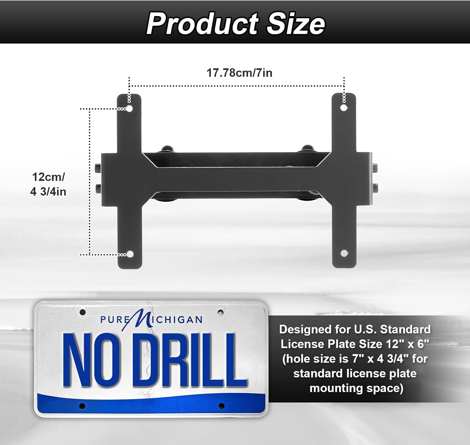 Front Grille License Plate Mount No Drill Fit BMW X3 Adjustable License Plate Frame Holder Compatible with X1 X4 240i 340i (Bolt Pattern: 7 X 4.75”)